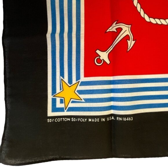 Vintage Disney Mickey Mouse Yacht Club Bandana Scarf Captain Resort Nautical USA - Picture 6 of 12